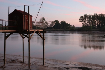 Carrelets sur les bords de Garonne à Langoiran